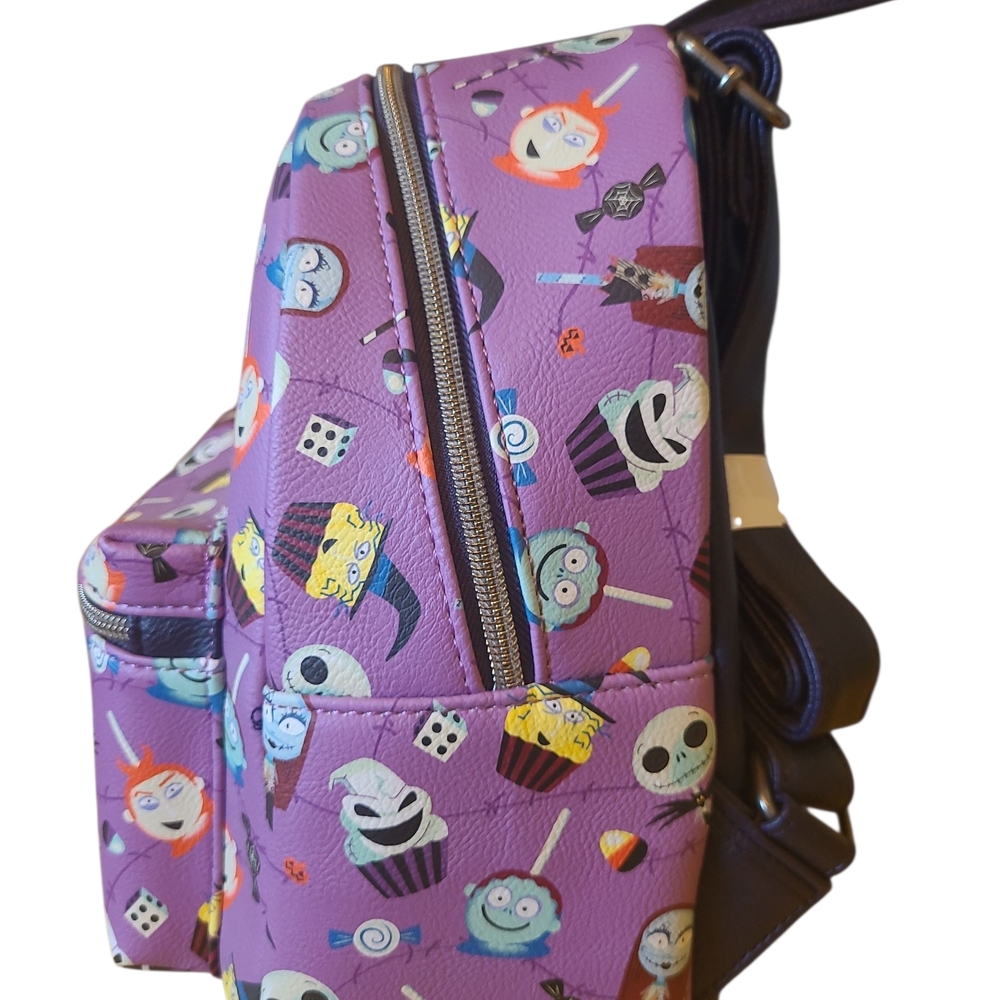 NWT Disney Nightmare Before Christmas Purple Loungefly Mini Backpack - Picture 2 of 7